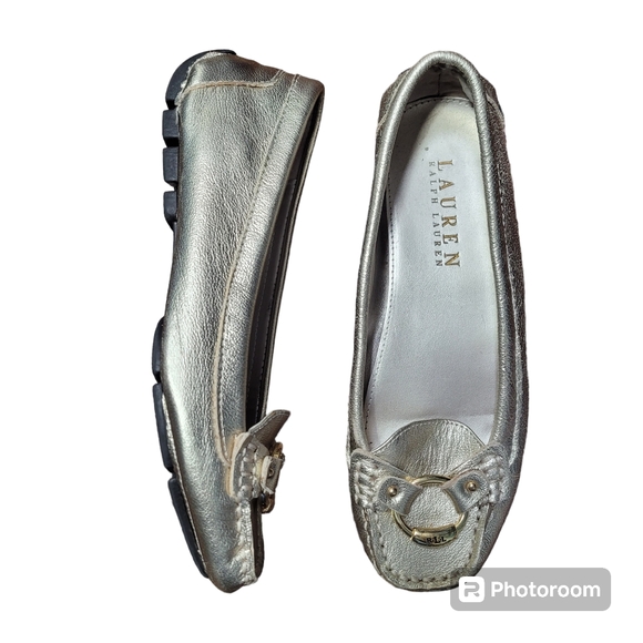 Lauren Ralph Lauren Shoes - Lauren Ralph Lauren Metallic Leather Cadance Driving Loafers size 5.5